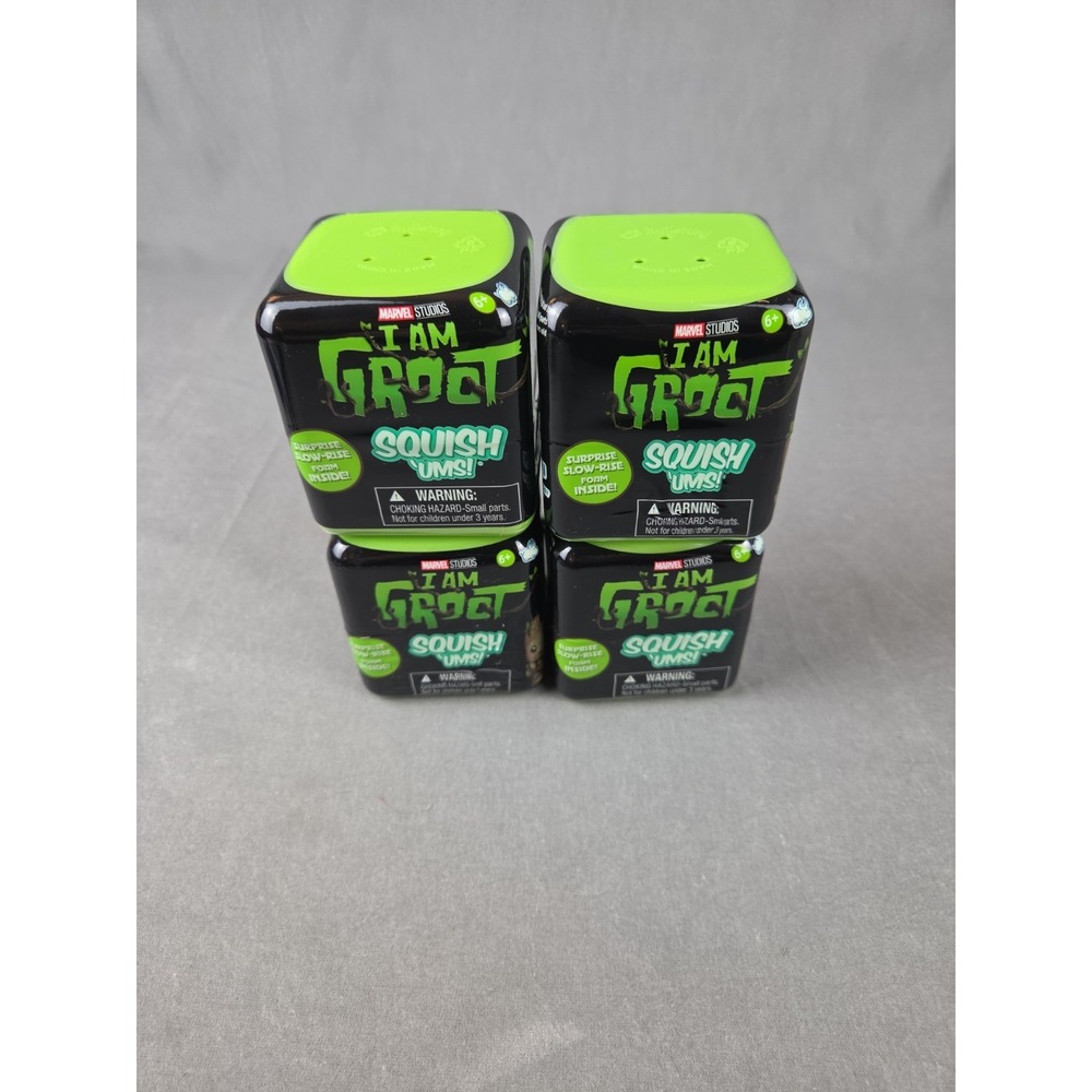Marvel I Am Groot Squish 'Ums Squishy Characters Sealed Blind Cubes Lot Of 4